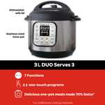 Instant Pot DUO MINI 3L Electric Pressure Cooker. 7-in-1 smart cooker: Pressure Cooker, Slow Cooker, Rice Cooker, Sauté Pan, Yoghurt Maker