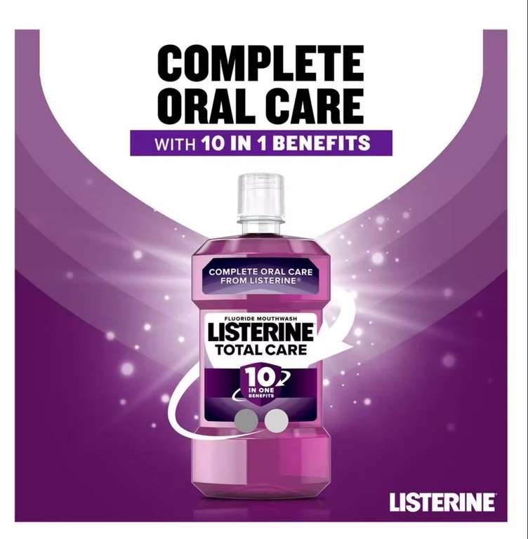LISTERINE Total Care Mouthwash 500ml x3 - Click & Collect £1.50