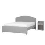 HAUGA Bedroom furniture, set of 2, Vissle grey, Standard King