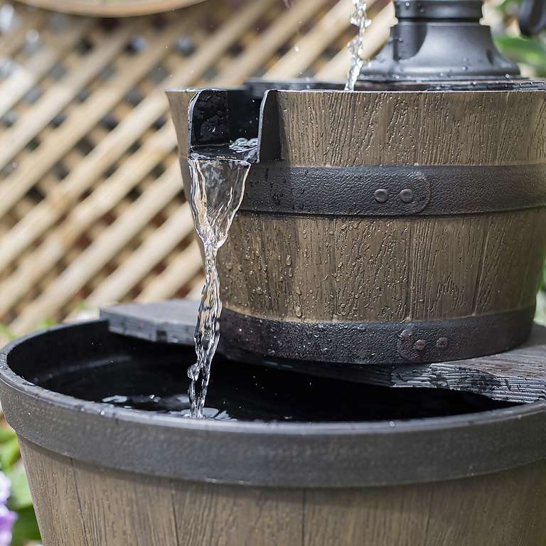 Stylish Fountain Whiskey Barrels Garden Water Feature - free C&C only - Limited locations