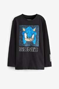 Sonic Black Long Sleeve Flippy Sequin License T-Shirt - 3 - 6 Years / 7 - 10 £9.50 & 11 - 12 £10.50 - Free C&C