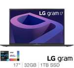 LG Gram Ultra Lightweight 17" Laptop - 32GB RAM, Intel Core i7-1260P, 1TB SSD, 1.35 kg - £1079.99 (Members Only) From 27 Mar @ Costco