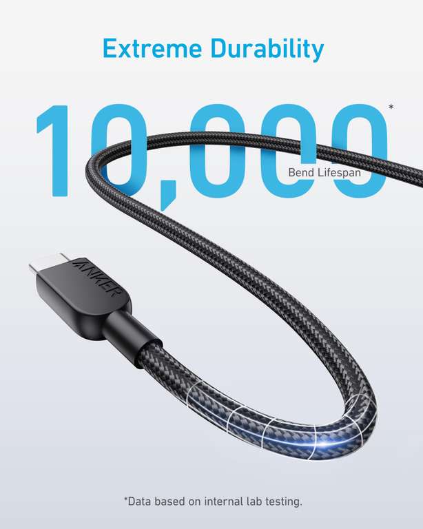 Anker 240W USB-C to USB-C Cable, 10 ft Double Braided Nylon Type C Charging Cable sold by AnkerDirect
