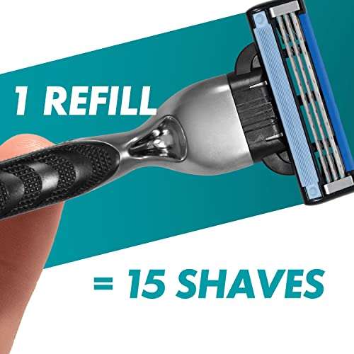 Gillette Mach3 Men's Razor + 12 Razor Blade Refills, 3 Blades for a Smooth Shave, Fits All Mach3 Handles - £15.29 S&S