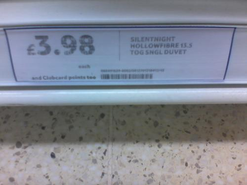 Silentnight 13 5 Tog Single Duvet 3 98 At Tesco King 6 00