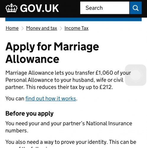 Marriage Allowamce Tax Rebate