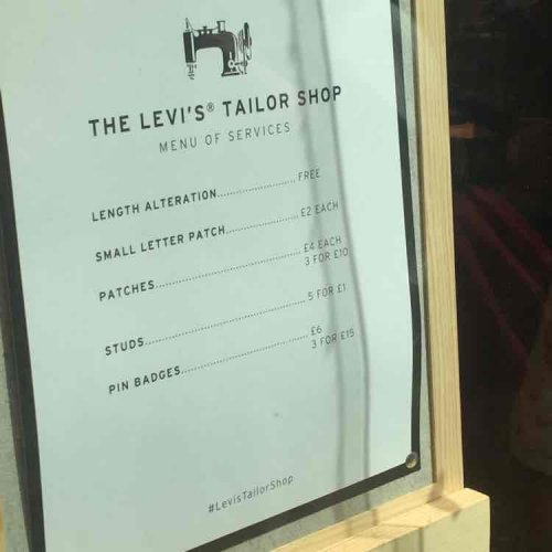 levi's tailor shop cost