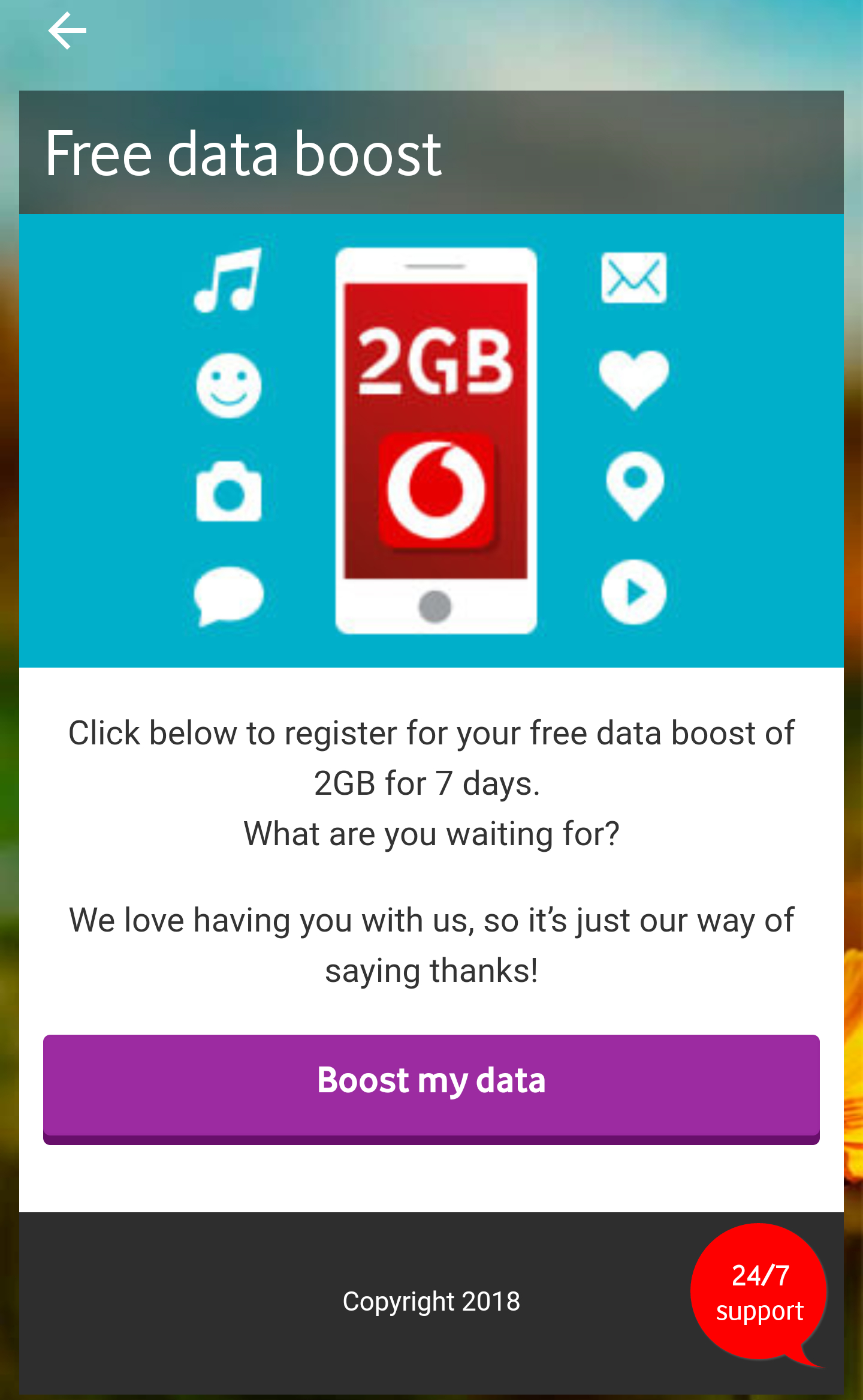 Vodafone 2gb