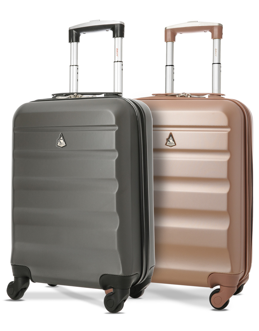 2x Aerolite Super Lightweight Abs Hard Shell Hand Luggage Suitcase