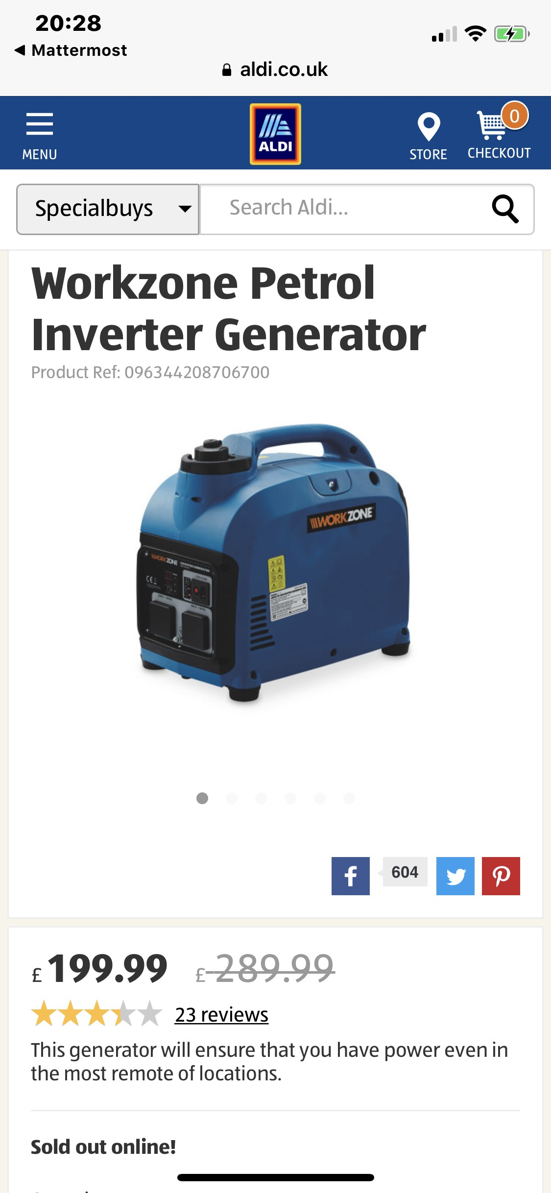 dc 12v power outlet Aldi Workzone £199.99  hotukdeals Petrol Generator @ Inverter