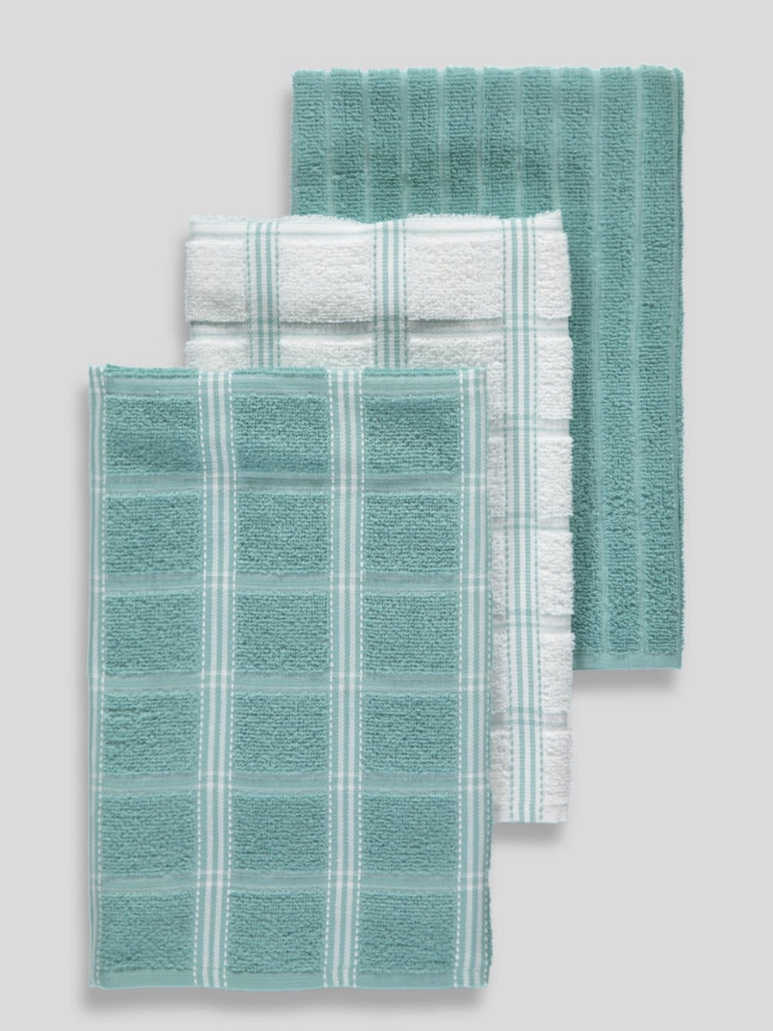 3 Pack Check Terry Tea Towels (65cm x 40cm) 3 colours see