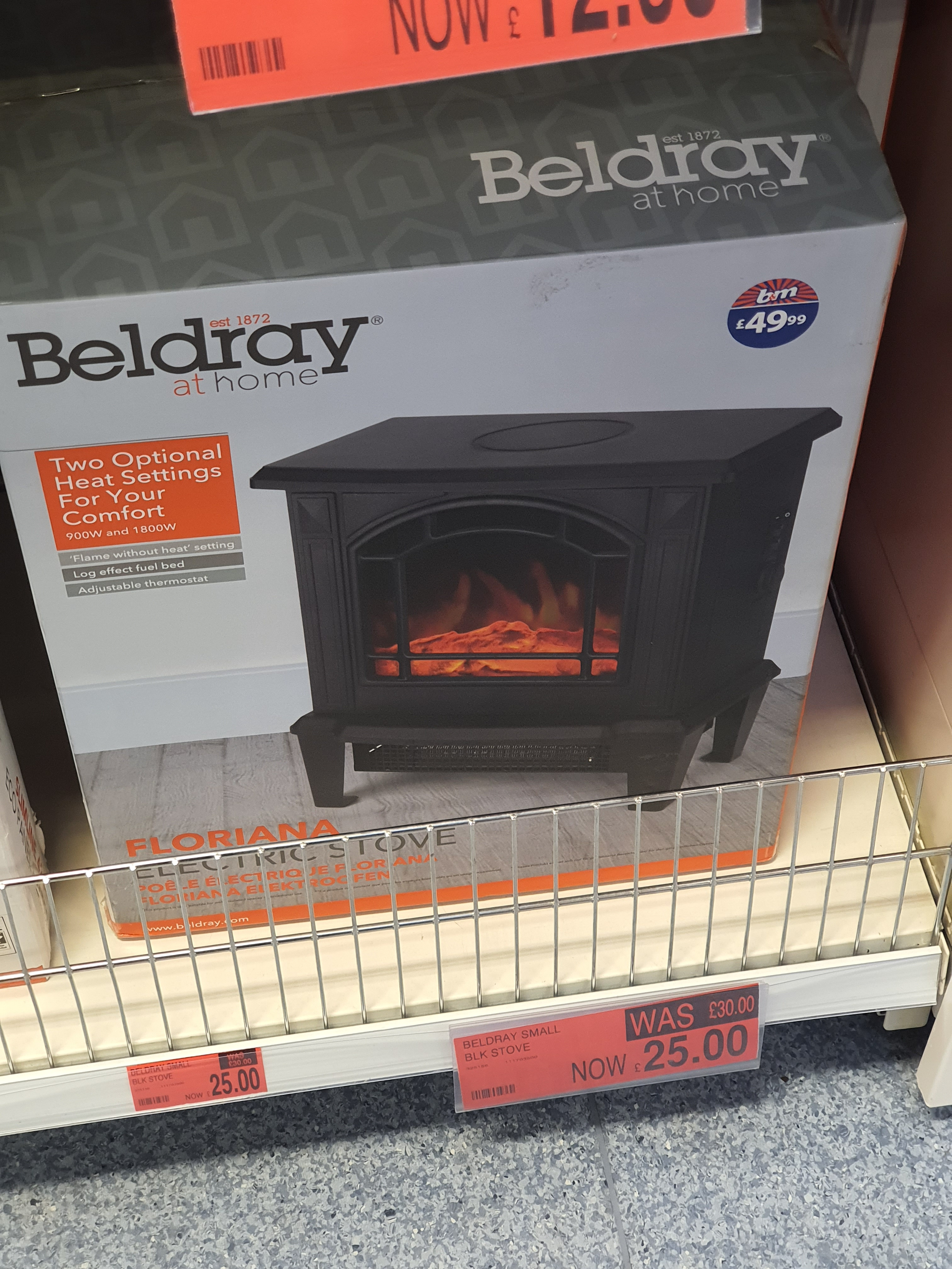 Beldray Black Electric Heater Stove for £25 instore at B&M (Castleford