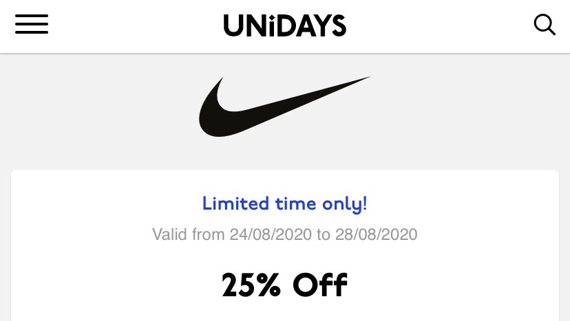 unidays discount nike