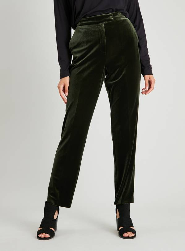 Tu ladies Dark Green Velvet trousers (various sizes available) for Â£9.95 delivered @ Argos 