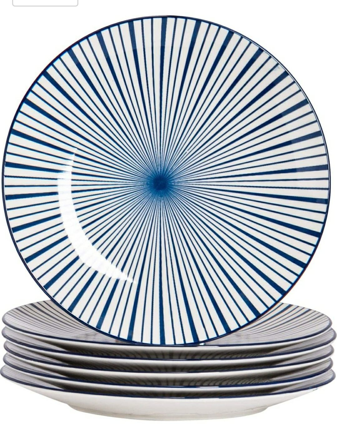 111° - 6 Piece Stripe Patterned Dinner Plate Set £8.99 also bowl set (see comments) - Dispatched from and sold by Rinkit Ltd.