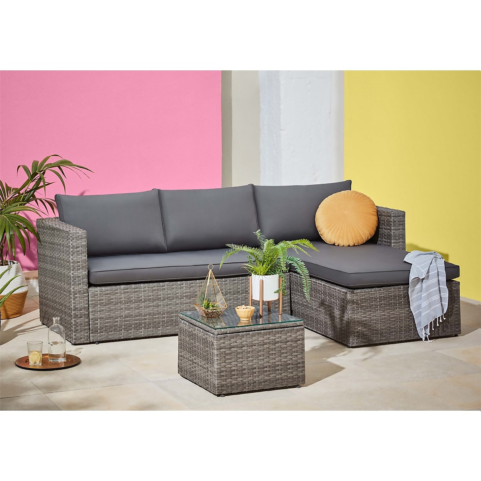 Homebase Alexandria 4 Seater Garden Corner Sofa - £306 Delivered
