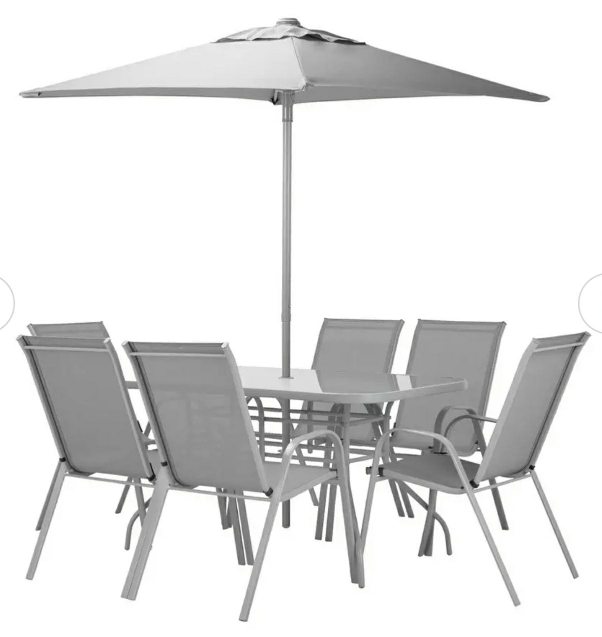 Back In Stock Sicily 6 Seater Metal Patio Set Grey £200 At