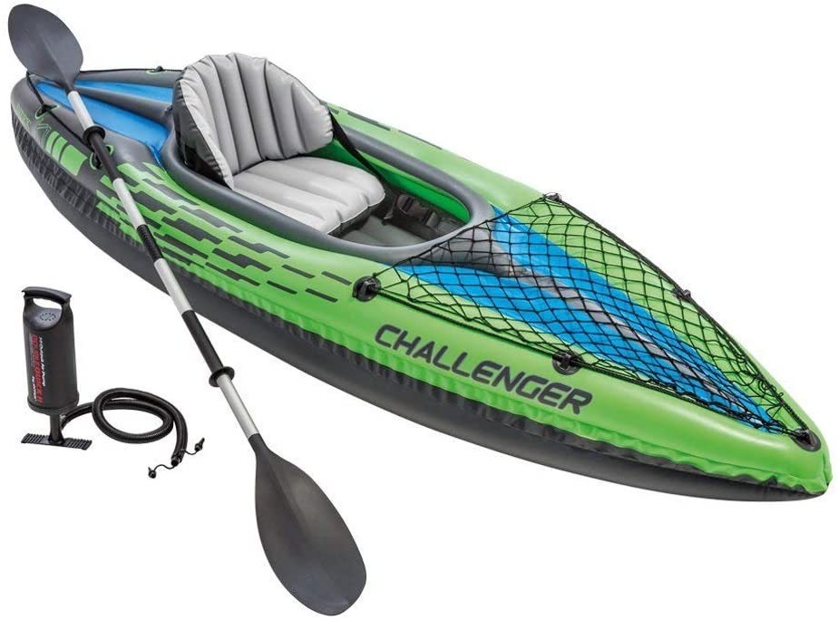 Intex Challenger Kayak, 1 Person Inflatable Canoe with Aluminum Oars and Hand Pump - 2019 Model 