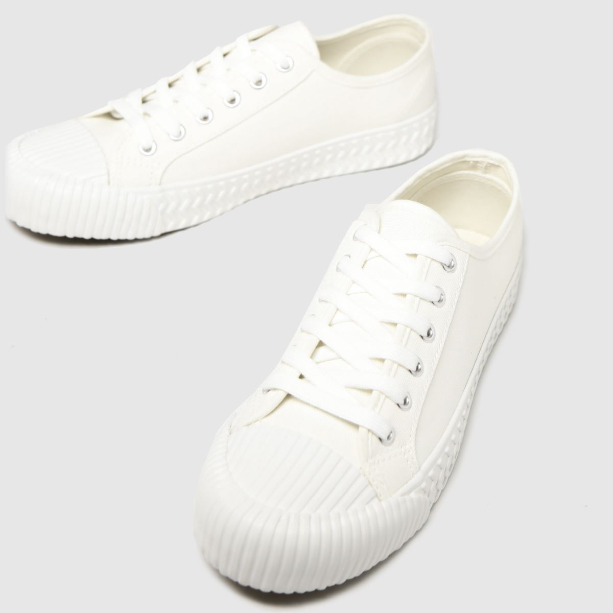 Schuh Womens white mia canvas lace up trainers Sizes 3-8 £11.99 Free ...