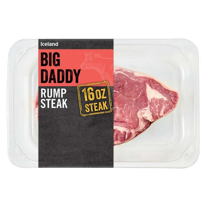 Iceland Big Daddy Rump Steak 454g ( 16oz ) £5 Iceland hotukdeals