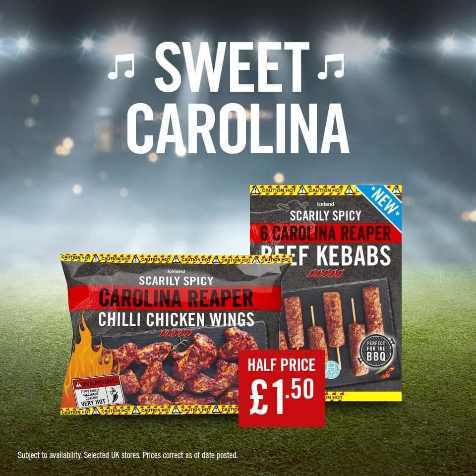 Iceland Scarily Spicy Carolina Reaper Chilli Chicken Wings/Beef Kebabs