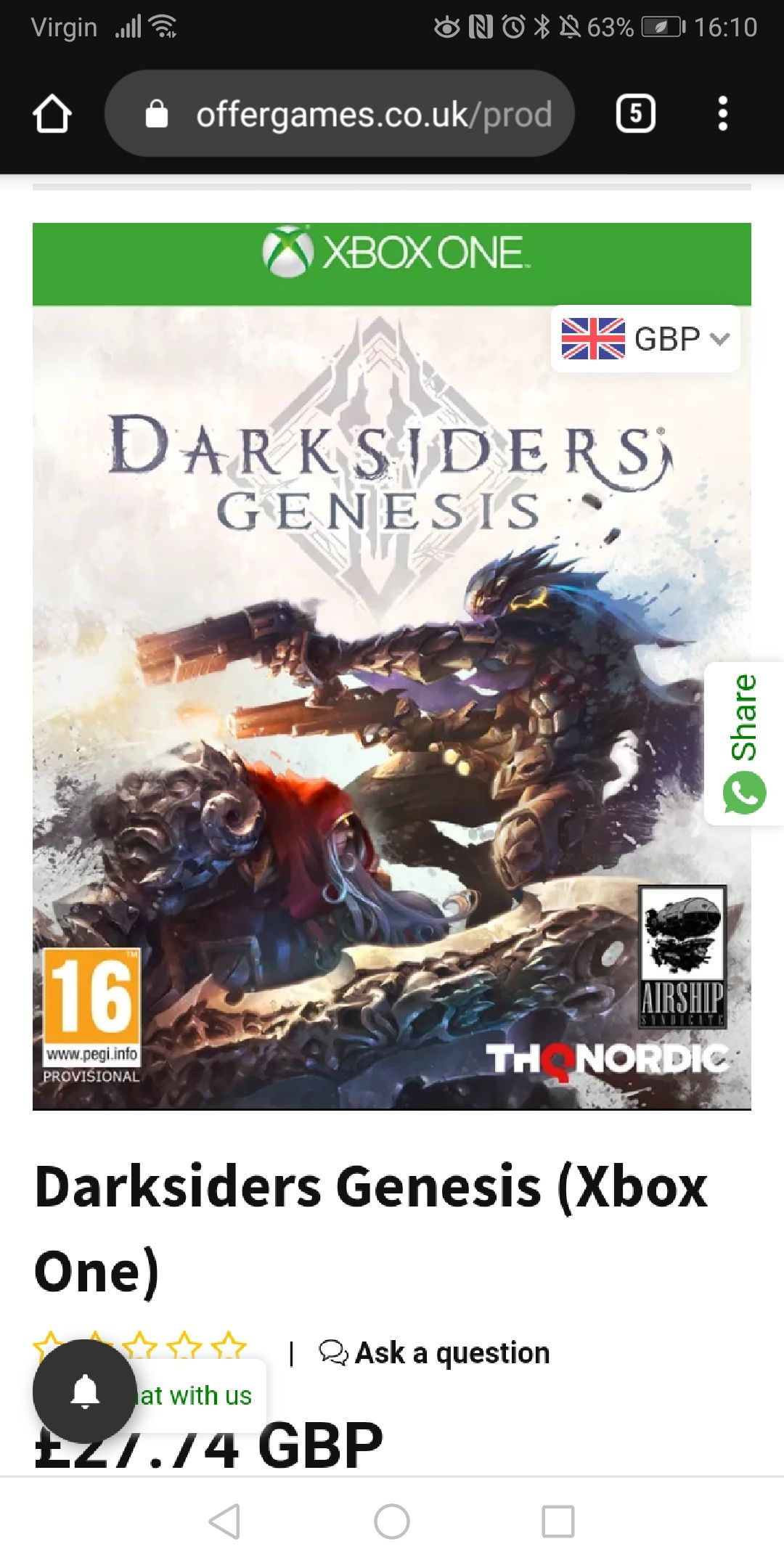 One Genesis - Xbox @ £27.74 hotukdeals 365games.co.uk Darksiders