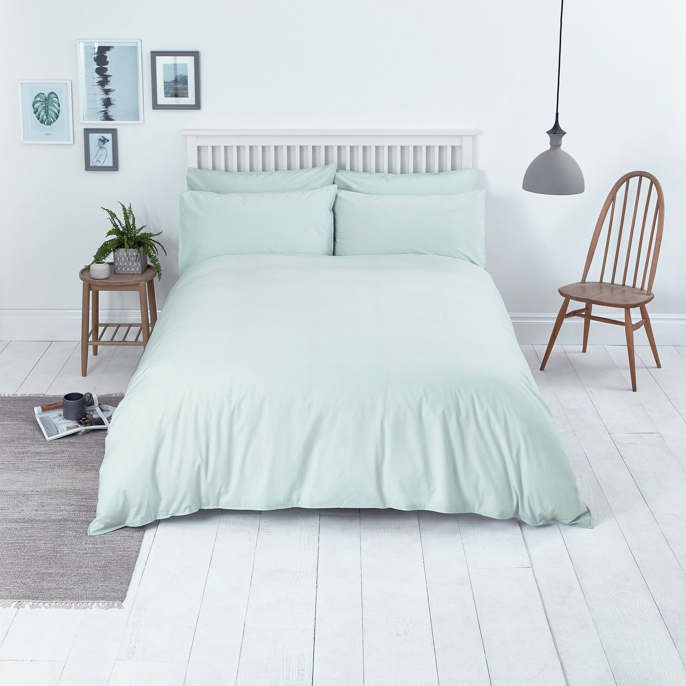 Sainsbury S Home Wash 100 Cotton Percale 200 Tc Duck Egg