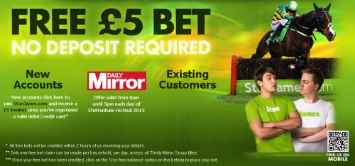 Stan james free 5 pound bet no deposit money