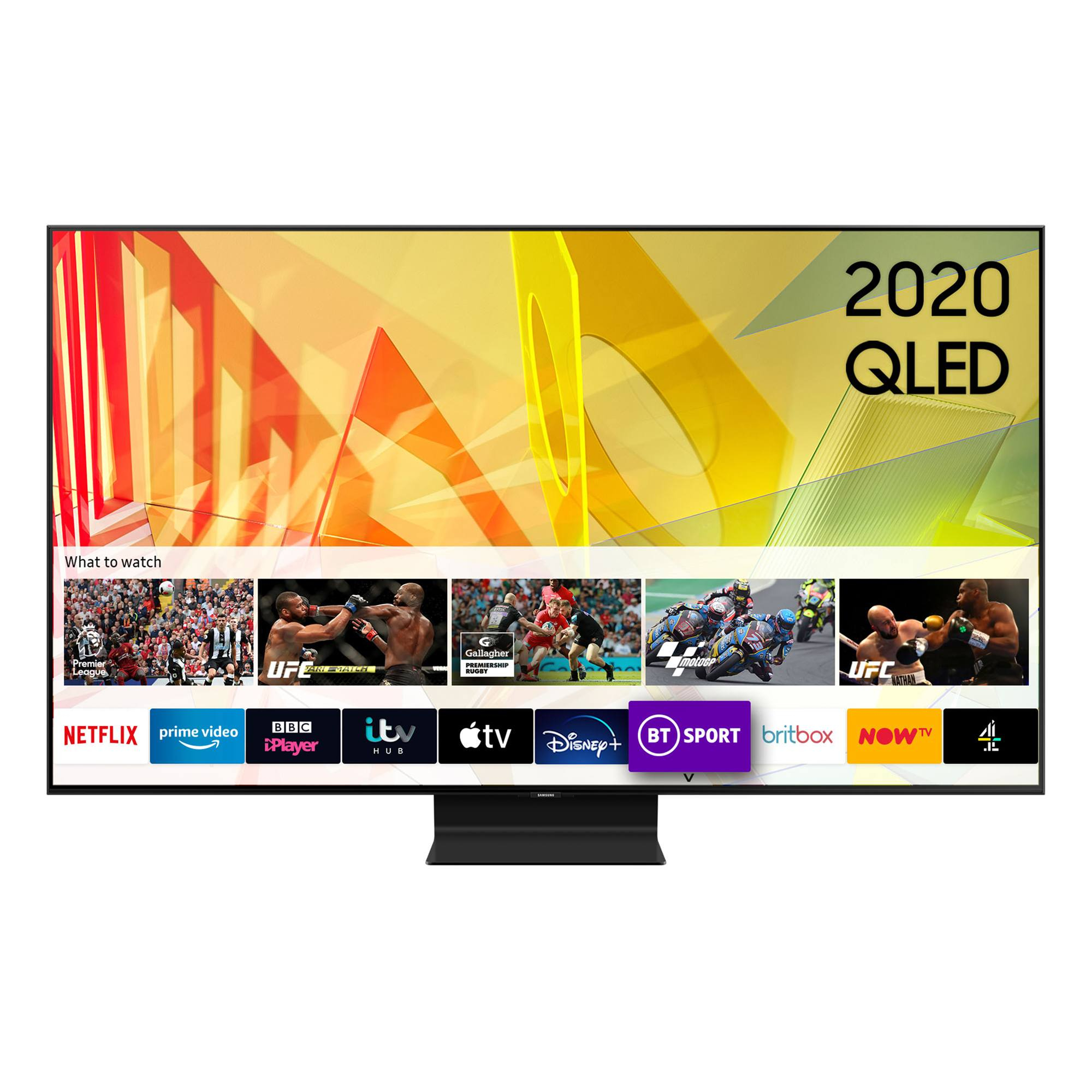 Samsung QE55Q90T (2020) QLED HDR 2000 4K Ultra HD Smart TV, 55 inch TVPlus/Freesat HD, Black ...