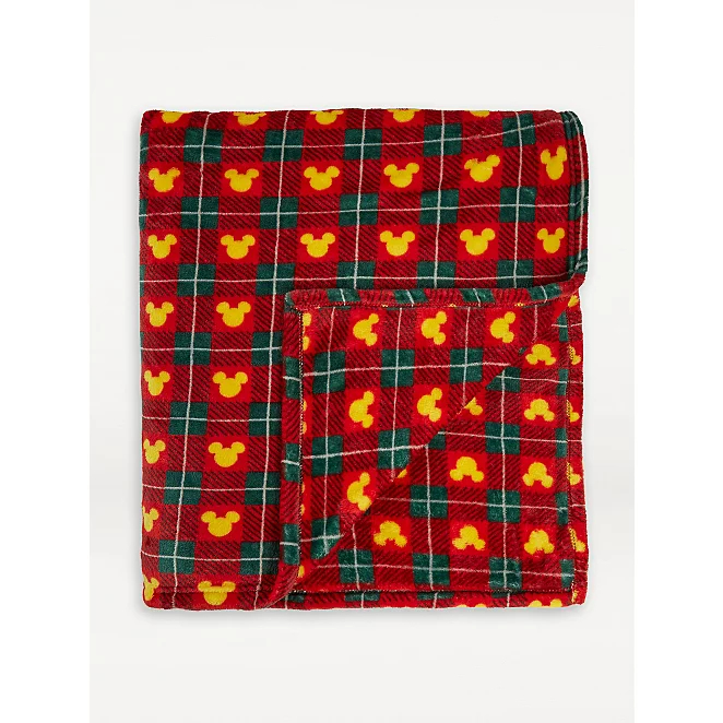 Disney Mickey Mouse Festive Tartan Blanket Extra Large 200 ...